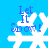 Blue background with four white snowflakes, each overlaid by blue text reading 'Let It Snow!' in a pixelated font.
