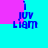 Blue pixelated text 'i juv liam' on cyan and magenta background with four identical copies arranged in a