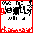 nine identical pixelated showing text "love me gently with a chainsaw" in black and red, each bordered by thin red lines