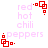 Red square-based animation with shifting pixel patterns above text reading red hot chili peppers in light pink.