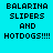 Pixelated text 'BALARINA SLIPERS AND HOTDOGS!!!!' on cyan background with green highlight changes across six