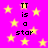 A static image with a bright pink background filled with yellow stars and repeated text "TT is a star" in black pixelated font.