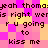Pixelated text repeats across a of pink and yellow squares with black lettering
