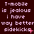 Pixelated text repeats across a dark background with animated pink sparkles appearing and disappearing on 'sidekicks' words.