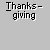 Pixel art Thanksgiving-themed animation featuring a turkey and pilgrim character with 'Thanks-giving' text repeated across frames.