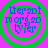 Four identical circular icons with green rings on a purple background, each containing blue text and a small cursor symbol.