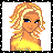 Pixelated image of a blonde woman with blue eyes in yellow top, next to purple text reading 'free to flirt.' and 'enough said.' on white and gray backgrounds