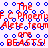 Pixelated text in red and blue on white background repeats 'The F.C. Phoenix Alete team are BEASTS!' with scattered blue circles.