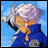 A 48x48 pixel buddy icon featuring a character with light purple hair and blue clothing on the left, paired with "Anime IM" text in silver lettering on a black background to the right.
