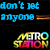 Pixelated text and 'METRO STATION' logo in neon colors on black background with animated text changes.
