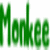 Green text on white background reads 'Monkee says ure SEXY!' with a gray rectangle in the bottom right corner.