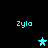 Pixelated cyan text 'Zyla' appears in four corners above three star-shaped icons on a black background.