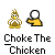 Animated contact sheet of a yellow cartoon chicken character performing sequential actions with a white circular object, displayed in 11 frames across a 4x3 grid on gray background.