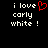 Pixelated text reads 'i love carly white !' with a red heart symbol replacing the word 'heart', displayed on black background.
