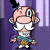 Pixelated cartoon character with monocle and mustache on purple background next to green text reading "Original Icons .com" in pixel font.