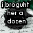 six showing a black rose with green leaves against a white background, each containing distinct text in pixelated font