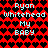 Red background with black heart pattern, light blue text reading "Ryan Whitehead My BABY" in two identical sections.
