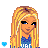 Pixel art of a blonde character in blue and white cheerleading attire with text reading 'lil style freak' below.