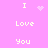 Pixelated pink background with white text and animated symbols forming "I Love You" in two