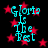 Cyan text reading "Glory Is The Best" over red stars on black background, with visible pixelation and slight variations in star placement across frames.