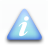 Blue triangular icon with white 'i' symbol and small white circle above it on gradient background.