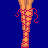Pixel art contact sheet showing four sequential frames of a female character in yellow top and pink skirt with red laces on legs, displayed against blue background with "SINGLE" text below each frame.