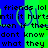 Pixelated text split across blue and green backgrounds with a central circular overlay, displaying partial phrases about friends.