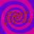 Four identical display swirling pink and blue spiral patterns with brown text reading 'simply Jolly-D9' in each quadrant