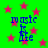 Green background with pink stars and blue text reading 'magic' above 'K' and 'life' in a pixelated style.