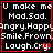 Four identical display white text on black background with red borders, each containing a sequence of emotional states and a heart symbol