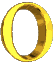 Nine golden ring-shaped objects arranged in a on gray background, each with metallic sheen and varying light reflections