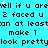 Animated cyan background with repeating text and white stars, displaying phrases like 'well if u arewell if u arewell' and '2 faced u' in black pixelated font.