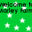Green background with white stars and repeated black text reading "Welcome to Marley Farm" in pixelated font.