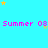 Pixelated cyan background with yellow and light blue stars, repeating pink text 'Summer 03 Summer 08' across three