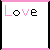 Animated sequence of pink and black text on white background with small heart symbols, displaying variations of 'Love' and 'tapotker' in different frames.