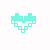Pixelated heart icons in cyan and pink with text variations reading 'something is missing.'