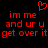 Red pixelated text and a heart symbol on black background, with repeated phrases arranged in three