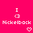 Pixelated pink background with white text and symbols arranged in two mirrored sections, including 'I <3' above 'Nickelback' and heart shapes below.