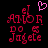Pixelated red text 'el AMOR DO 6 Jagete' on black background with pink heart above, two identical frames side-by-side.