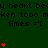 Red heart icons animate on a dark green background with repeated text patterns.