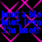 Blue pixelated text repeats 'knot a blo knot I'm I'm knot' over a black background with pink diamond-shaped patterns.