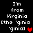 Pixelated text reads "I'm from Virginia [the 'ginia 'ginia]" with red heart symbols on black background, two variations of heart color and placement.