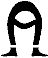 Black silhouette of a figure in a bent-over pose with feet positioned differently across on a gray background