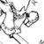 Static grayscale pixel art of a stylized character with flowing lines and abstract shapes, likely from an anime or game series, displayed as a 50x50 buddy icon on a white background.