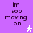 Purple background with dark purple text reading 'im soo moving on' and white star symbols in different positions across frames.
