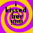 Four identical display a yellow and purple spiral background with black text reading 'i kissed her !!!!!' in each