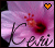 A pixelated flower image with a heart symbol and handwritten text, showing animation where the heart changes color.