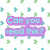 Pixelated text and heart symbols on a white background with green accents, transitioning to pink and black backgrounds with bold purple text.