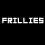 Pixelated image with text 'FRILLIES' and 'IT'S IN THE CHEEK-BONES.' alongside two partial portraits on a black background.