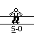 A 5x5 contact sheet of a black-and-white animated stick figure performing skateboarding tricks on ramps and flat surfaces, with "5-0" text below each frame.